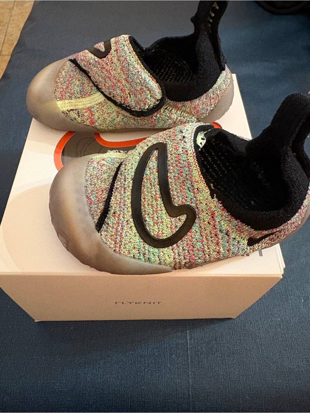 Nike Swoosh 1 TD/Multicolor Knit Slip-On Sneakers with Black Accents - Picture 3 of 7